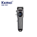 Kemei KM-1551 Professional Hair Clipper for Salon, USB Rechargeable with LED Display, Styling and Trimming Tool for Barbers.