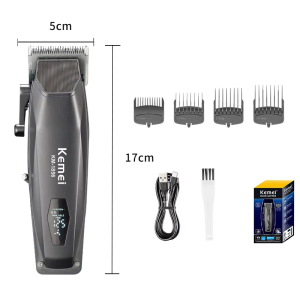 Kemei Professional Barber Hair Clippers USB Rechargeable Cordless Hair Trimmer Powerful Hair Cutting Grooming Machine for Men